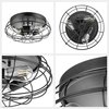 Prominence Home Lincoln Woods, 15 in. Flush Mount Light with Cage, Matte Black 51552-40